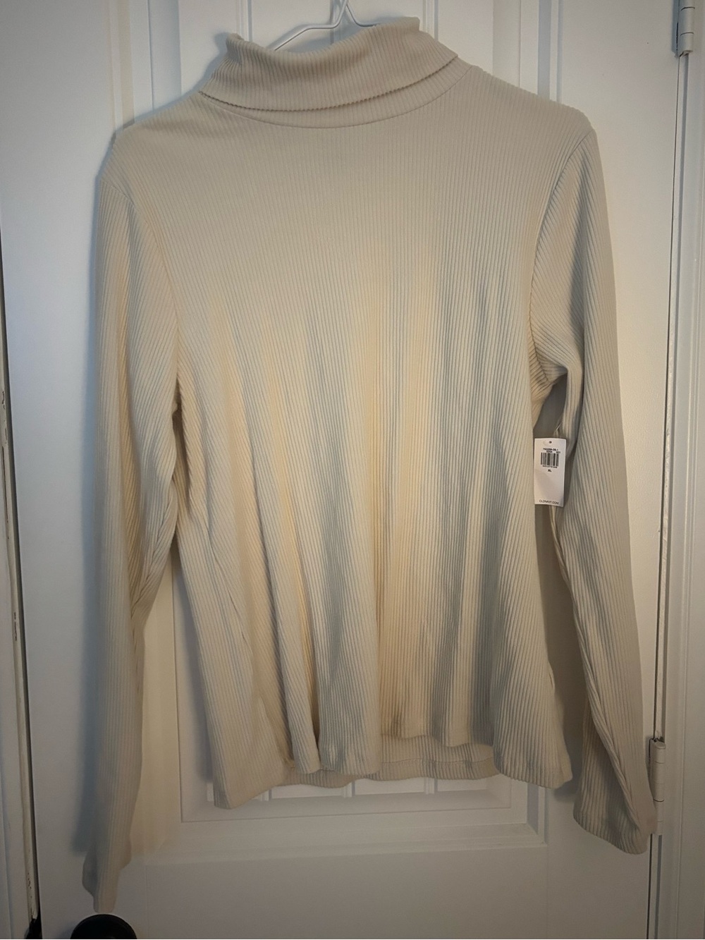 Old Navy Ribbed Turtleneck Long Sleeve Top - Cream